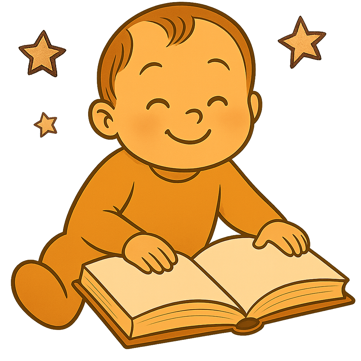 Baby with book illustration